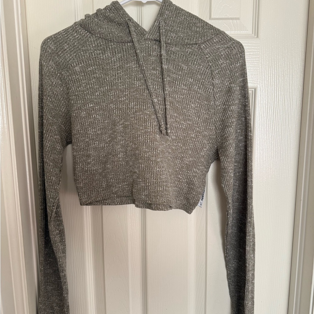 Gymshark Heathered Gray Crop Hoodie